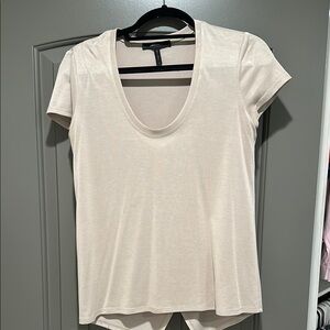BCBG Cream Short Sleeve Top